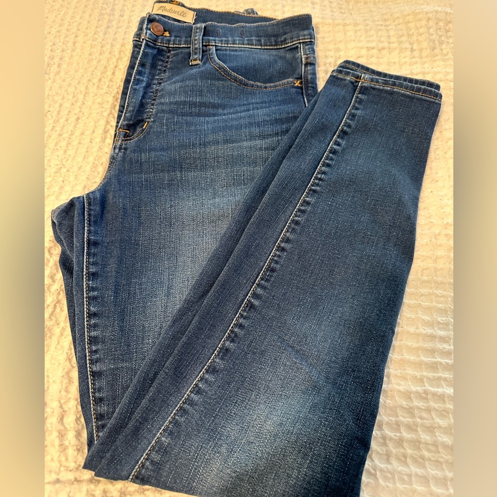 Madewell Jeans Womens 29T Roadtripper Skinny High Rise Stretch Blue Denim‎ Wash